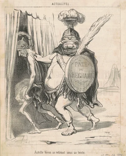 Achille Vèron se retirant sous sa tente by Honoré Daumier, print, 1850