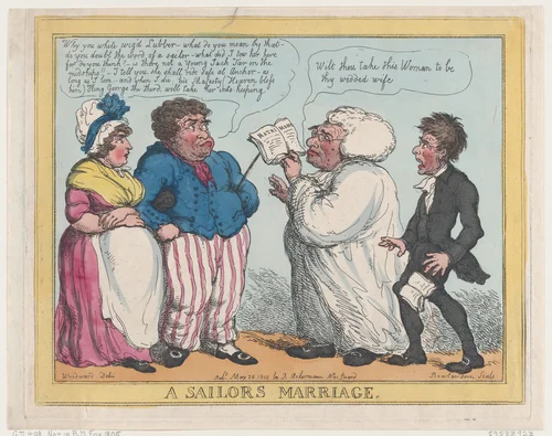 A Sailor's Marriage by Thomas Rowlandson, print, 1805
