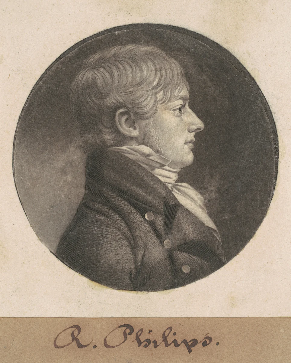 R. Philips by Charles B. J. Févret de Saint-Mémin, print, 1805