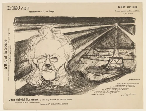 Theater program for Jean Gabriel Borkman by Edvard Munch, print, 1897