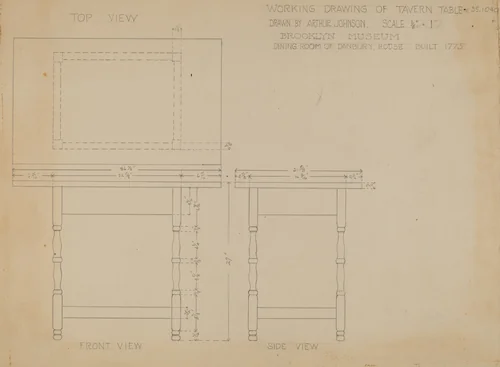 Table by Arthur Johnson, index of american design, 1935-1942