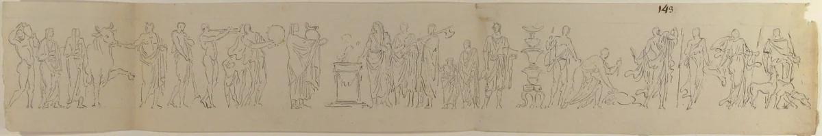 Sacrificial Procession by anonymous, drawing, 1700-1799