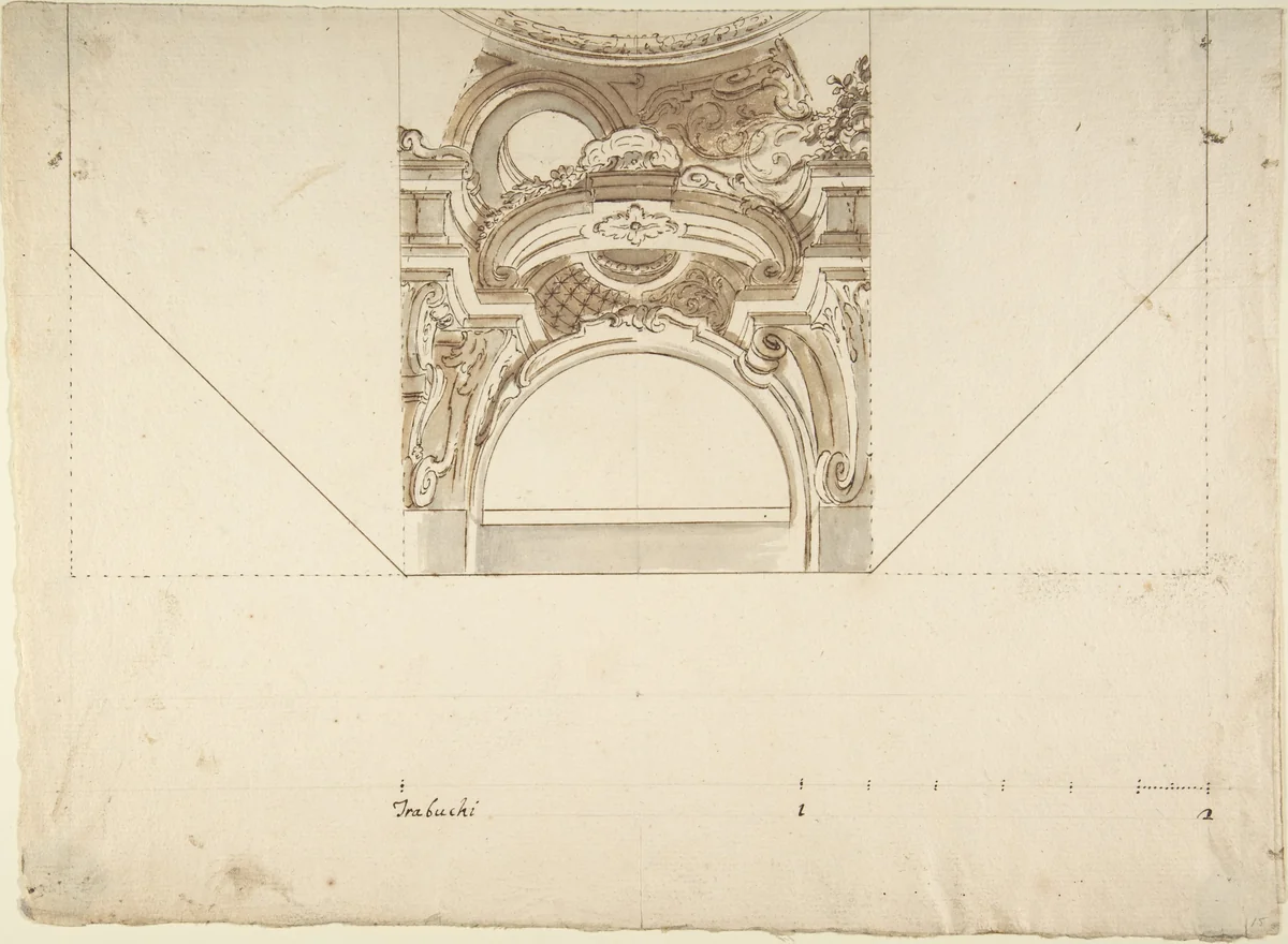 Two alternate projects for a Cornice by anonymous, drawing, 1700-1780