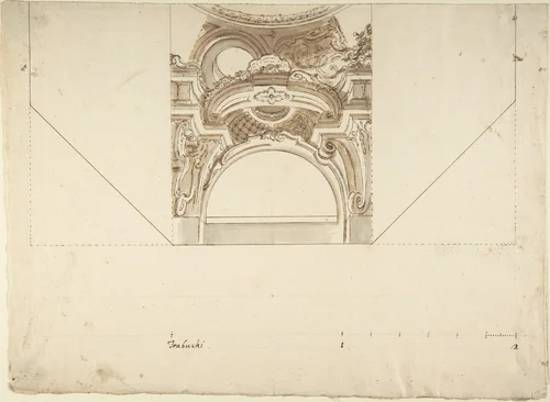 Two alternate projects for a Cornice by anonymous, drawing, 1700-1780