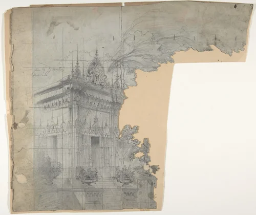 Design for a Stage Set at the Opéra, Paris by Eugène Cicéri, drawing, 1840-1890