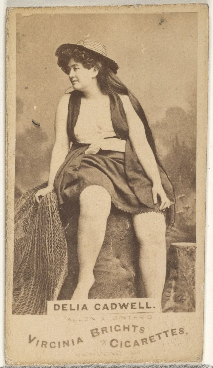 Delia Cadwell, from the Actors and Actresses series (N45, Type 1) for Virginia Brights Cigarettes by Allen & Ginter, photograph, 1885-1891