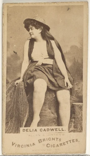 Delia Cadwell, from the Actors and Actresses series (N45, Type 1) for Virginia Brights Cigarettes by Allen & Ginter, photograph, 1885-1891