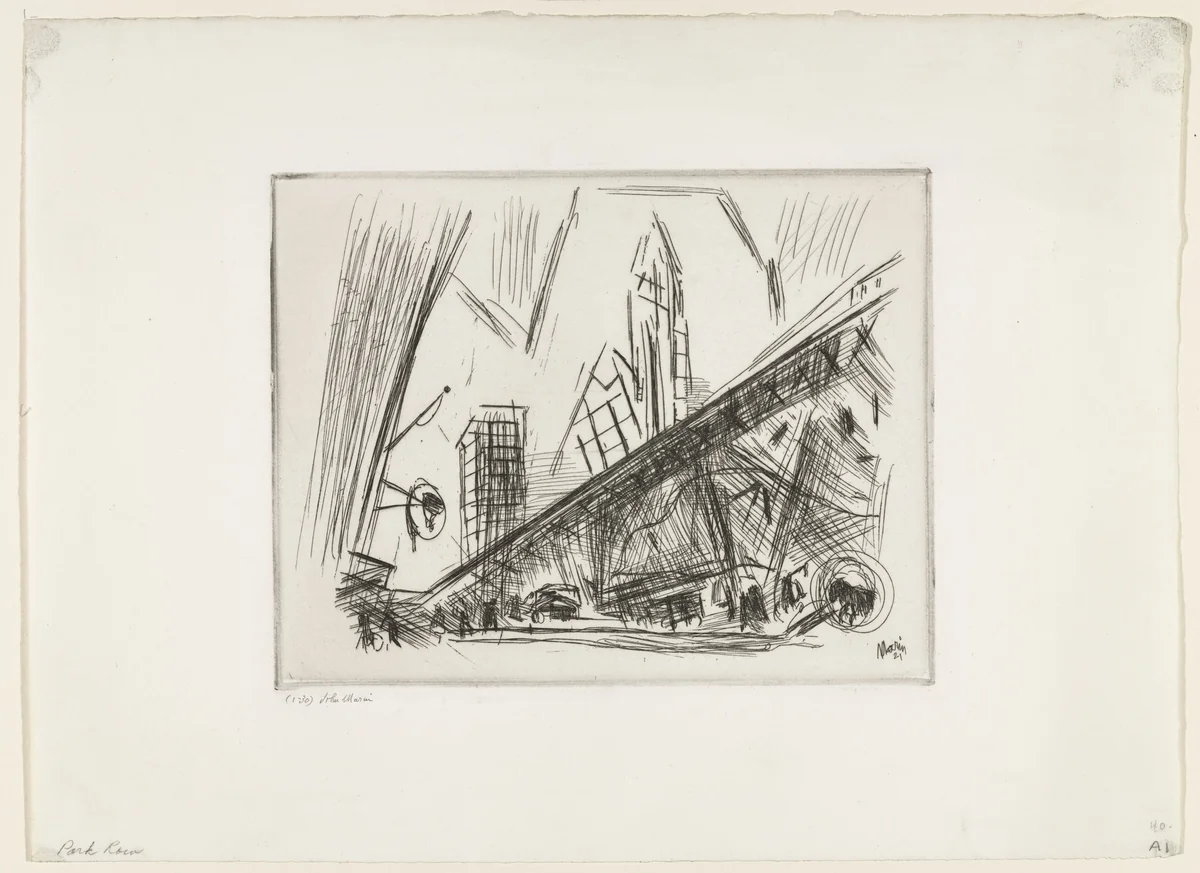 Downtown, The El by John Marin, print, 1921