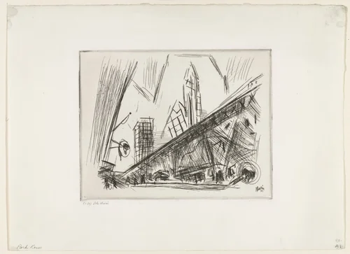 Downtown, The El by John Marin, print, 1921