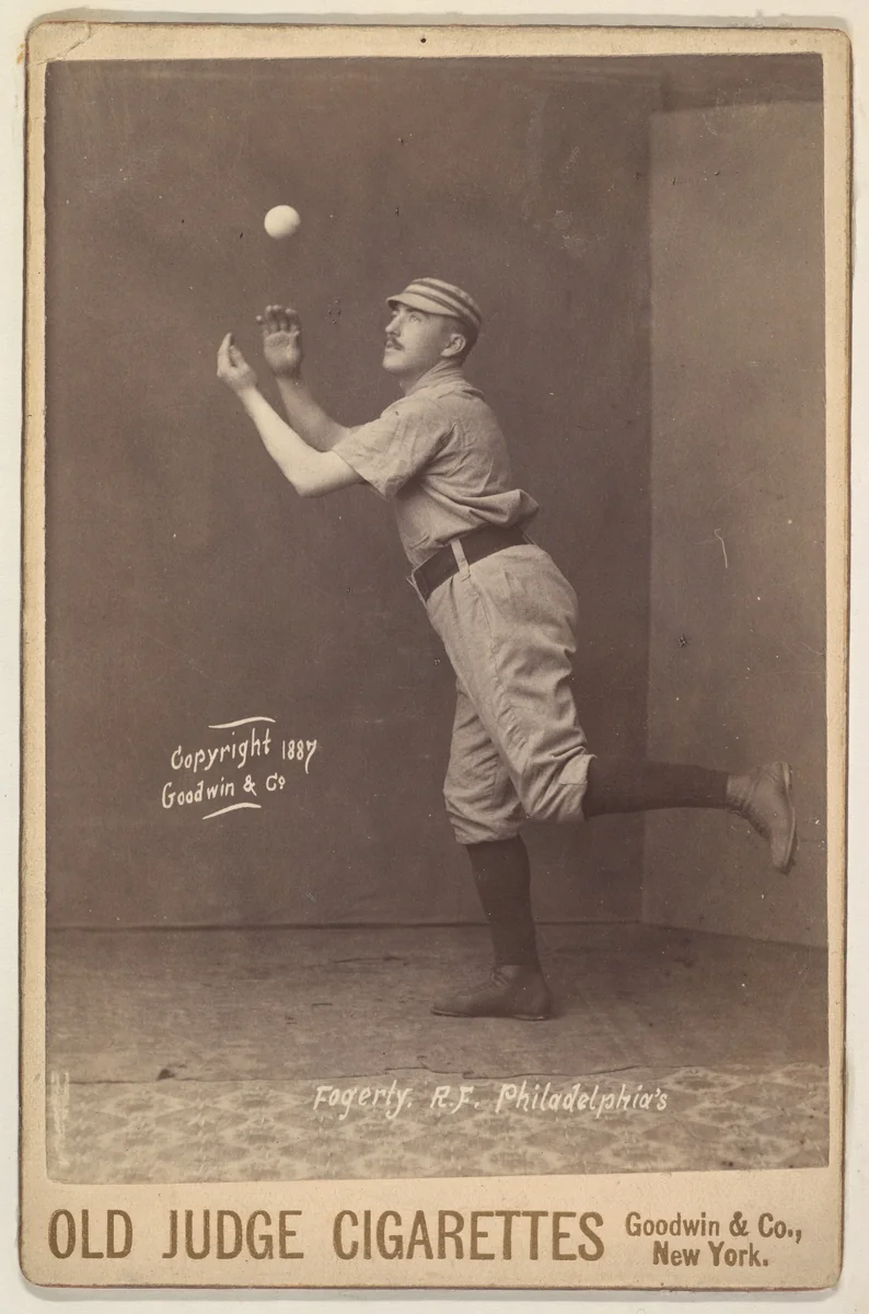 Fogerty, Right Field, Philadelphia, from the series Old Judge Cigarettes by Goodwin & Company, photograph, 1887
