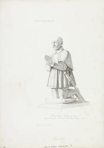 Sculptuur van Gaspard de Schomberg by Jacopo Bernardi, print, 1818-1848