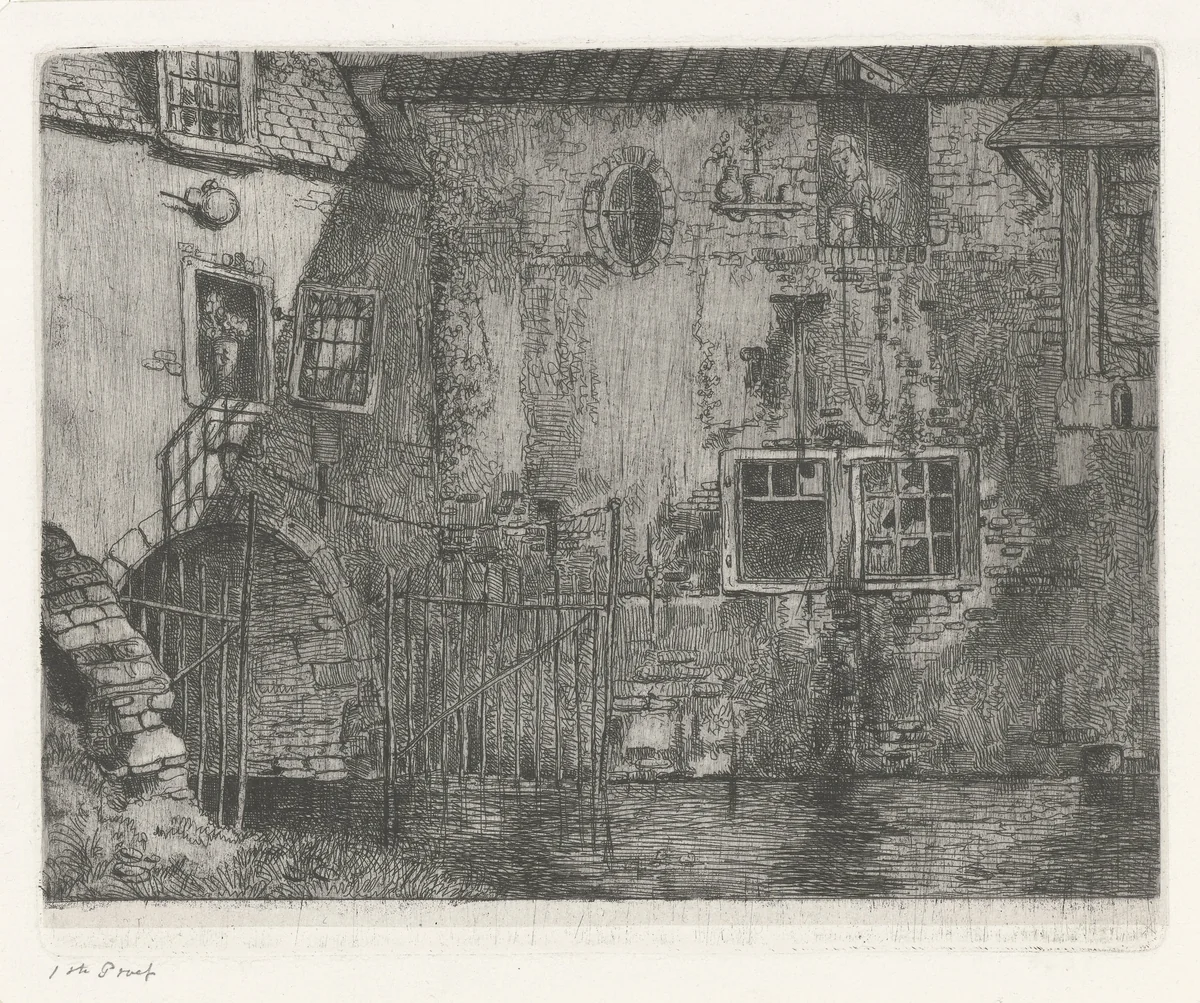 Waterslootse Poort te Delft by Jacobus Ludovicus Cornet, print, 1825-1882