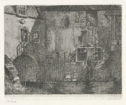 Waterslootse Poort te Delft by Jacobus Ludovicus Cornet, print, 1825-1882