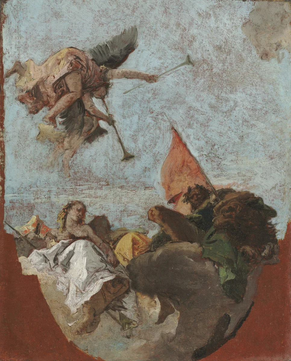 Sketch for a Ceiling by Giovanni Battista Tiepolo, painting, 1750-1759