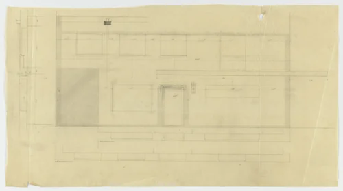 Wolf House, Gubin, Poland (Elevation and plans: ground and second floors) by Ludwig Mies van der Rohe, mies van der rohe archive, 1925