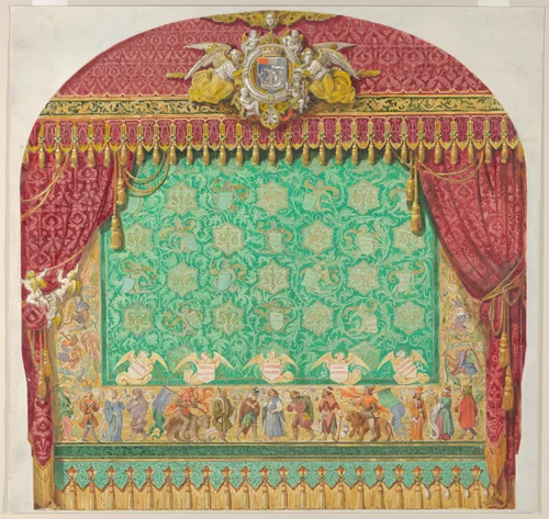 Design for a Theater Curtain by Aimé Chenavard, drawing, 1818-1838