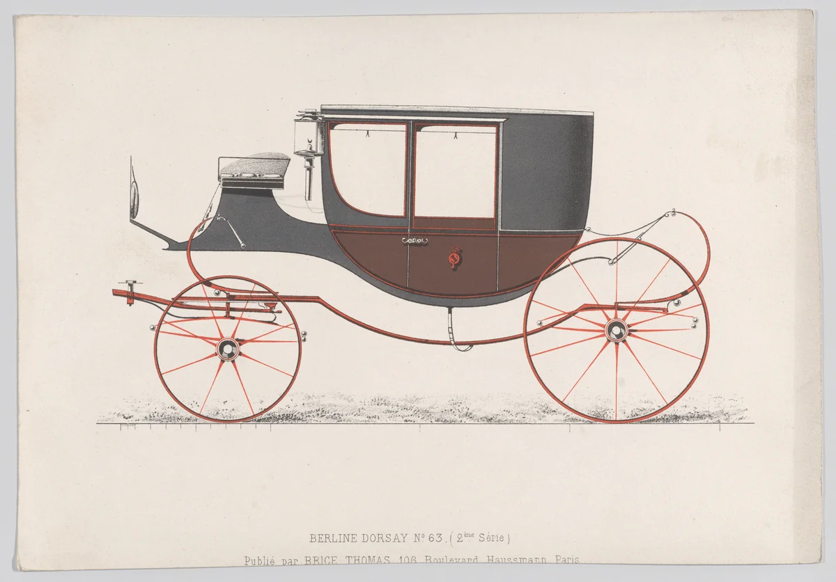 Design for Coach or Berlin/D'Orsay by anonymous, print, 1865-1875