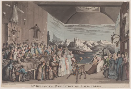 Mr. Bullock's Exhibition of Laplanders by Thomas Rowlandson, print, 1822