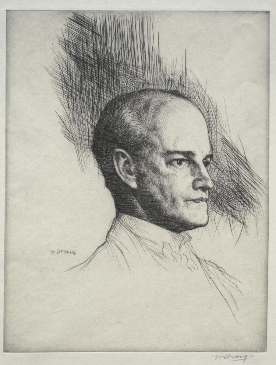 John Galsworthy by William Strang, print, 1920