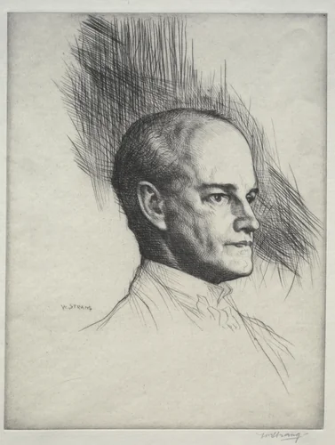 John Galsworthy by William Strang, print, 1920