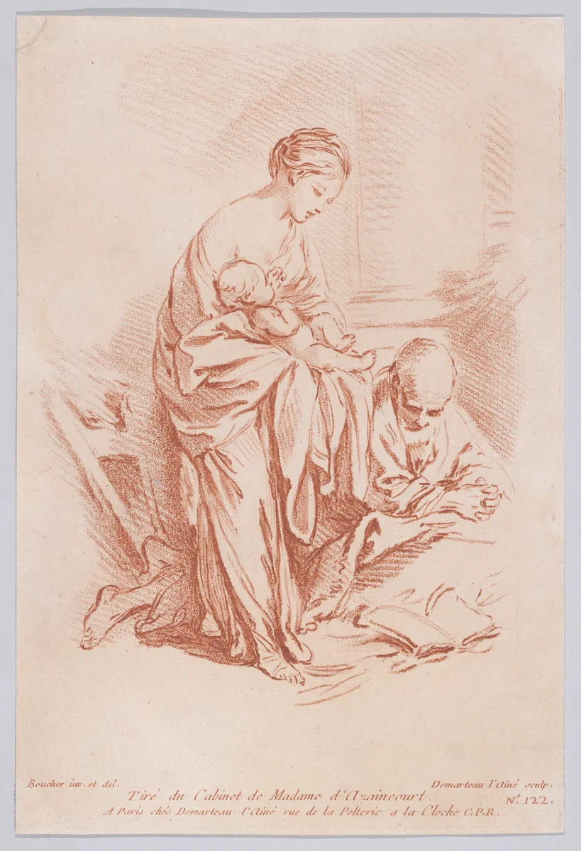 Une Famille by Gilles Demarteau, print, 1737-1776