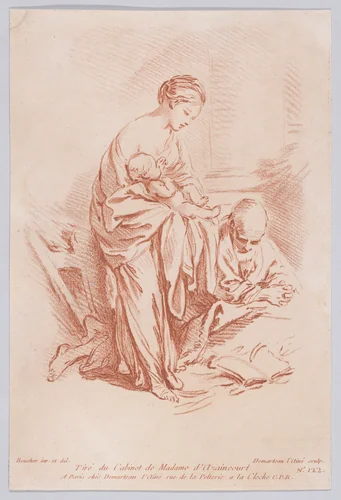 Une Famille by Gilles Demarteau, print, 1737-1776