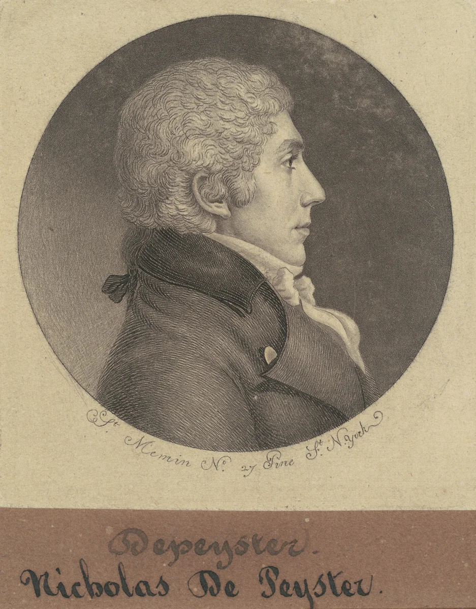 Nicholas de Peyster, Jr. by Charles B. J. Févret de Saint-Mémin, print, 1797