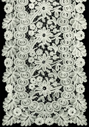 Scarf by Belgium, probably Bruges, textile, 1880-1899