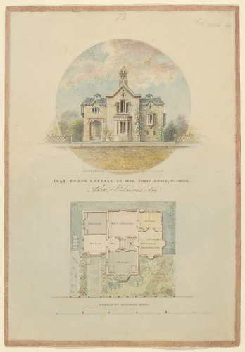 Kirri Cottage for Julia Jackson Davis by Alexander Jackson Davis, drawing, 1849