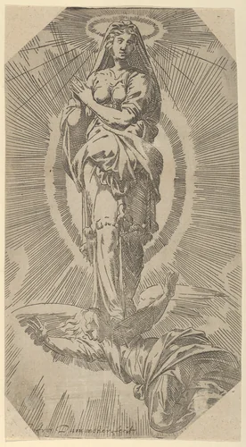 The Assumption of the Virgin by Geoffroy Dumoûtier, print, 1530-1573