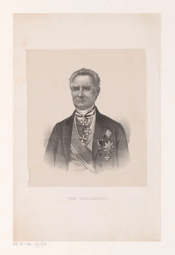 Portret de heer Von Schleinitz by anonymous, print, 1836-1905