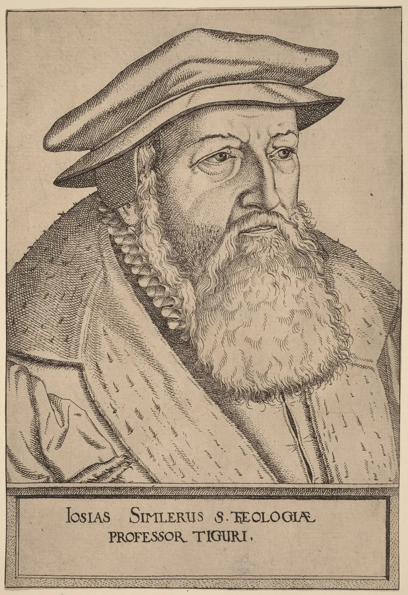 Josias Simler by Dietrich Meyer, print, 1539-1591
