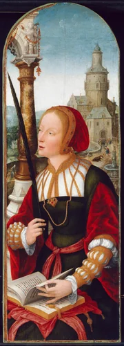 Saint Barbara by Jean Bellegambe, painting, 1515-1525
