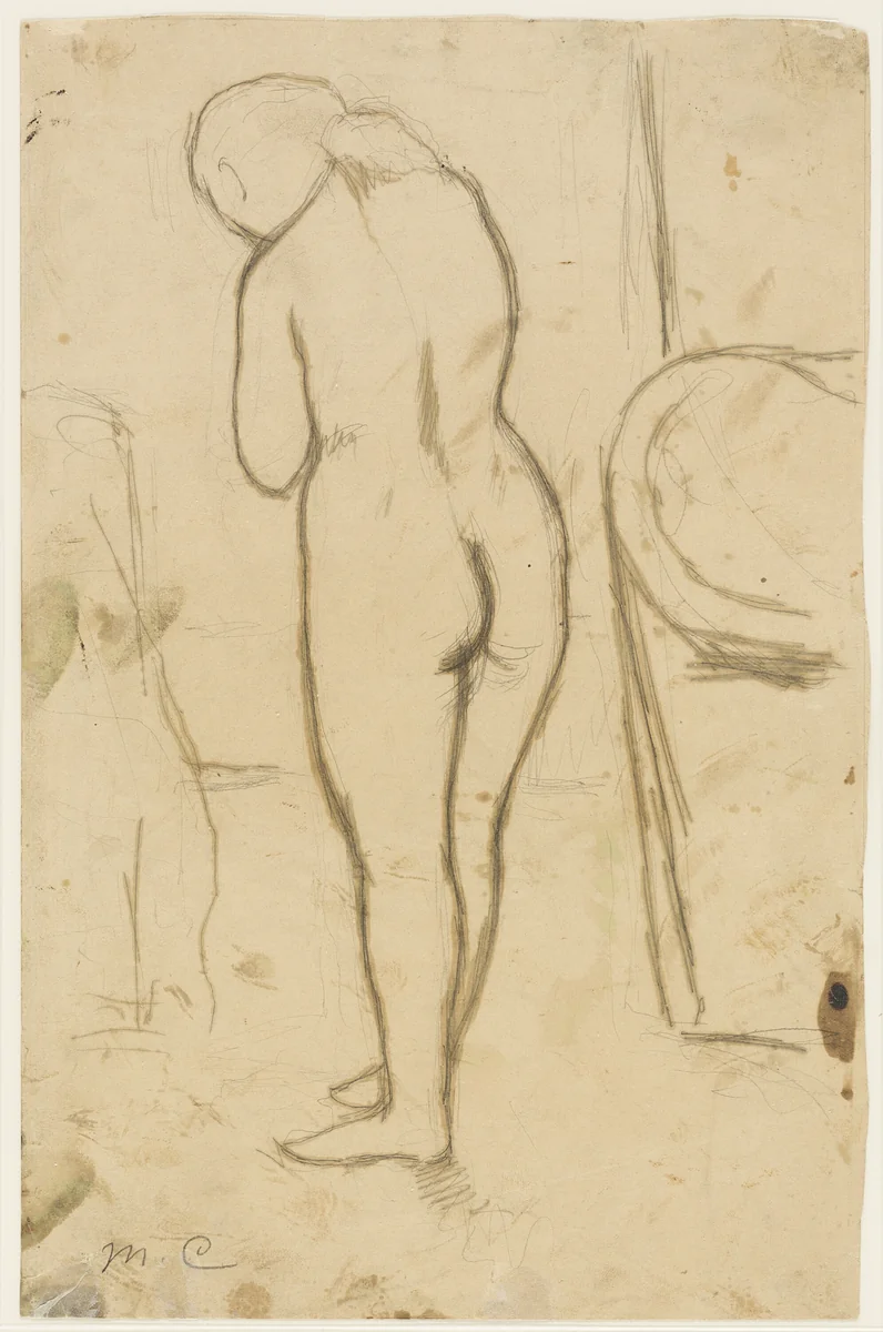 Drawing for "Standing Nude" by Mary Cassatt, drawing, 1879