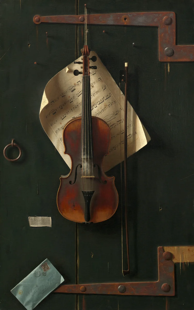The Old Violin by William Michael Harnett, painting, 1886