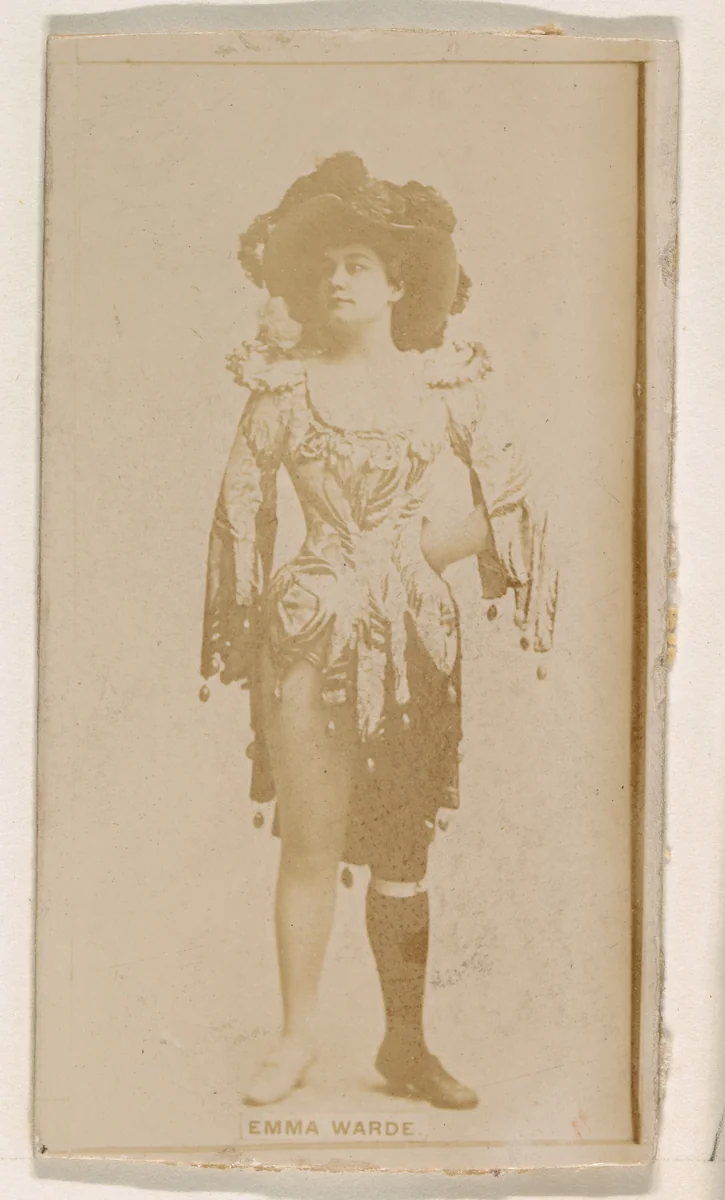 Emma Warde, from the Actresses series (N245) issued by Kinney Brothers to promote Sweet Caporal Cigarettes by Kinney Brothers Tobacco Company, photograph, 1890