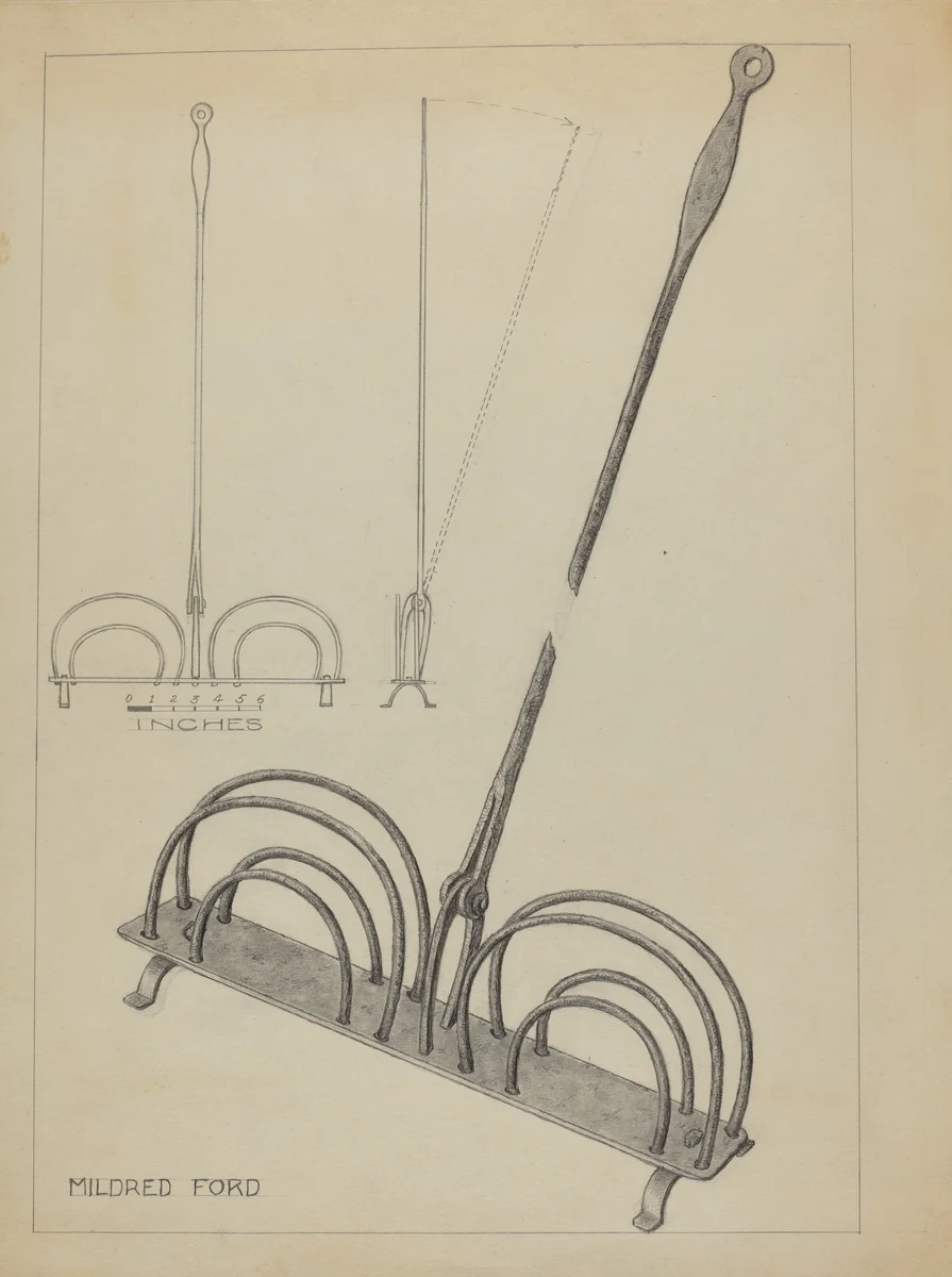 Toast Rack by Mildred Ford, index of american design, 1936