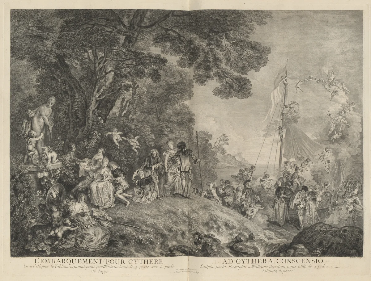 L'Oeuvre D'Antoine Watteau Pientre du Roy en son Academie Roïale de Peinture et Sculpture Gravé d'après ses Tableaux & Desseins originaux...par les Soins de M. de Jullienne by Antoine Watteau, book, 1735-1745