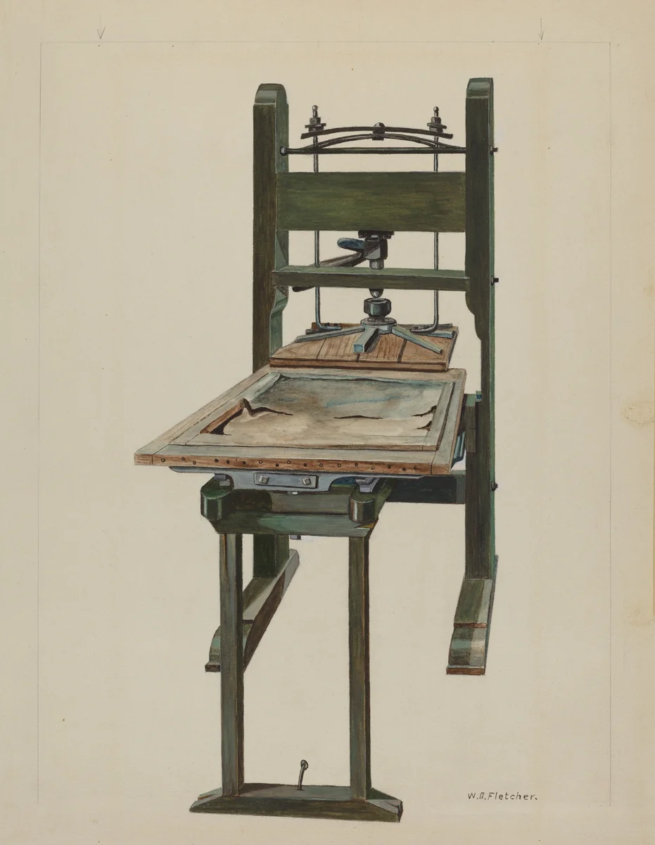 Press by William O. Fletcher, index of american design, 1937