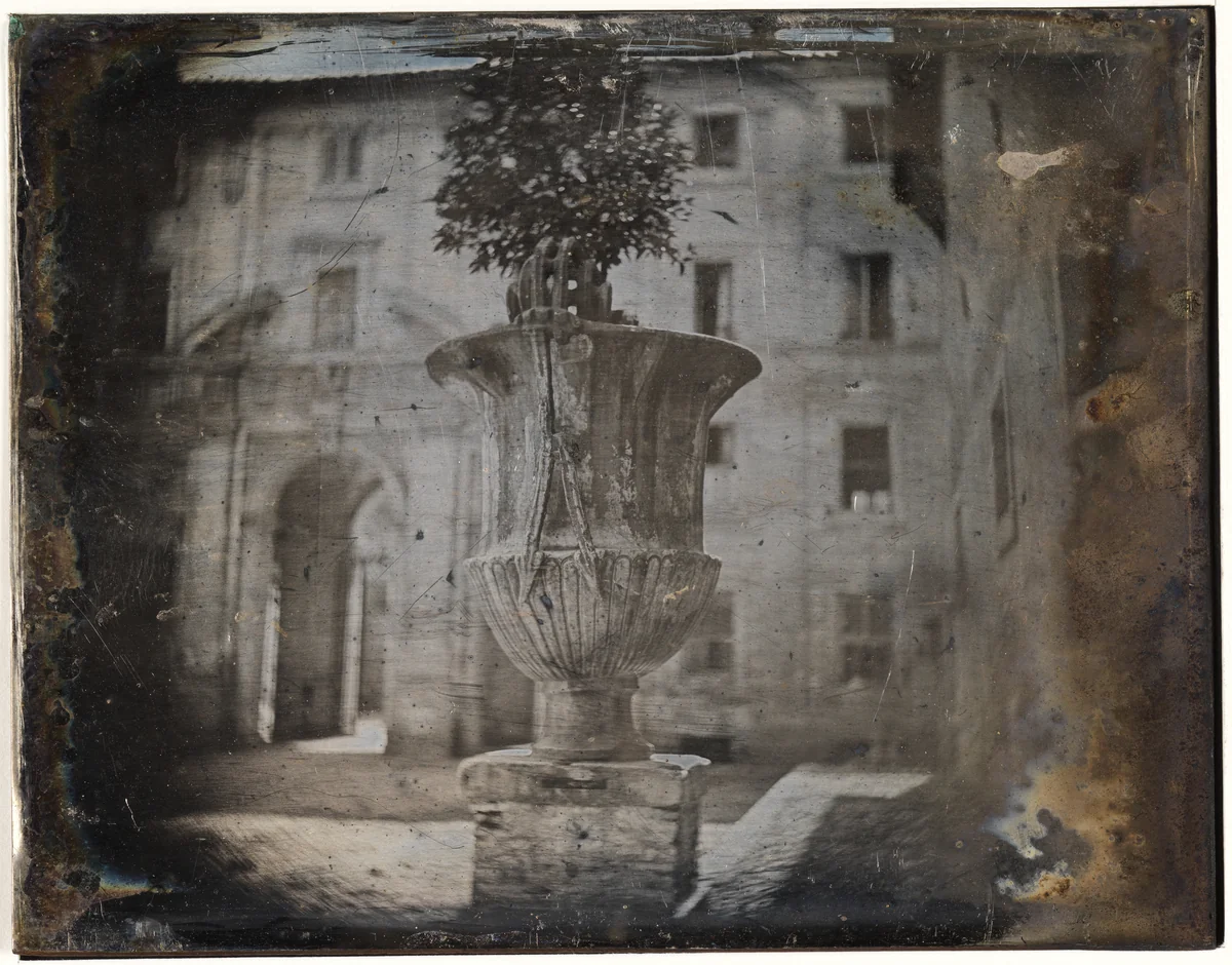 Vase, Santa Cecilia in Trastevere, Rome (61. Rome Sa. Cecilia (vase)) by Joseph-Philibert Girault de Prangey, photograph, 1842