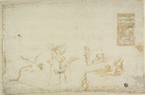 Sketches of Mythological Subjects by Giovanni Battista Cipriani, drawing, 1747-1785