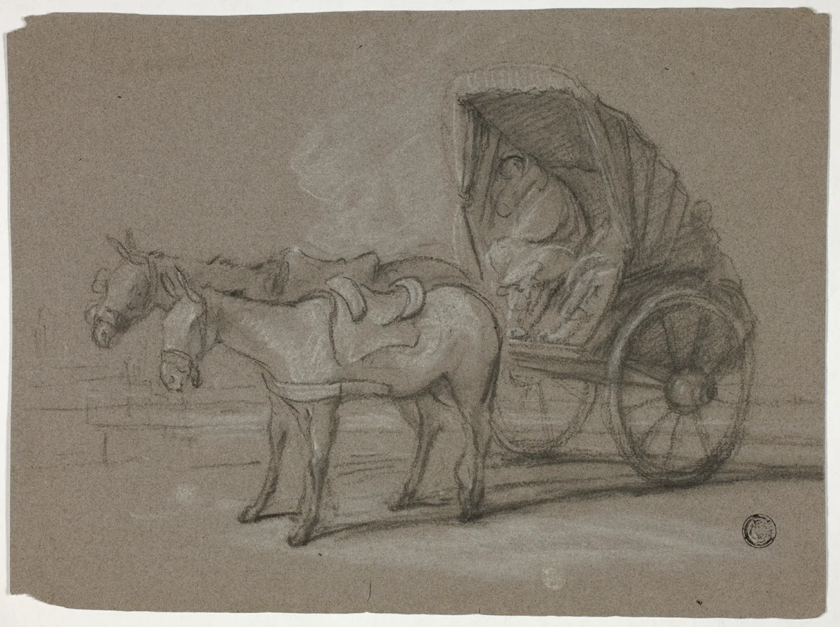 Huckster Cart by Thomas Barker or Thomas Jones Barker, drawing, 1785-1795