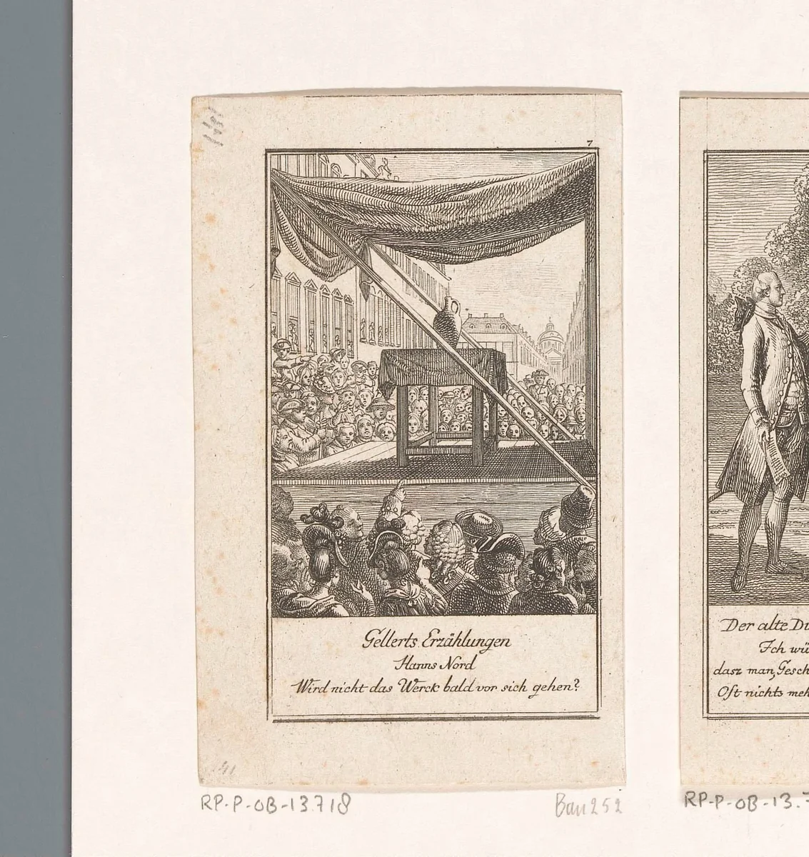 Publiek verzameld rond een podium by Daniel Nikolaus Chodowiecki, print, 1775