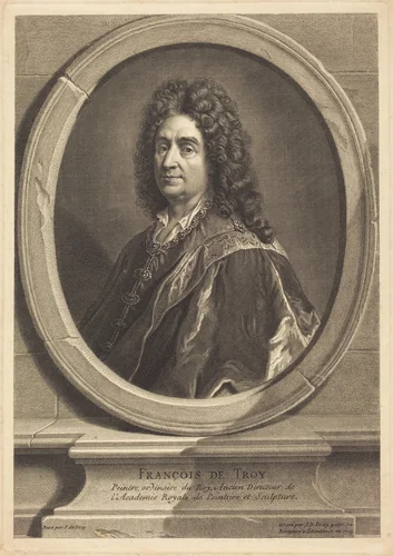 Francois de Troy by Jean-Baptiste de Poilly; François de Troy, print, 1714