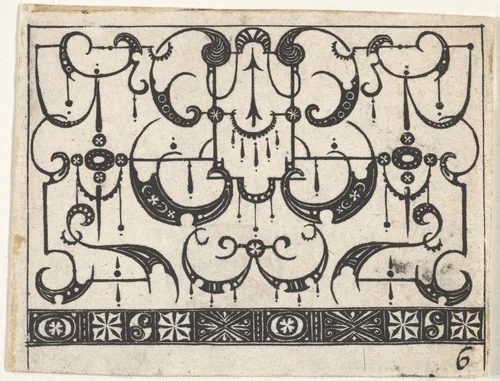 Blackwork Print with an All-Over Schweifwerk Pattern by Claes Jansz Visscher, print, 1600-1620