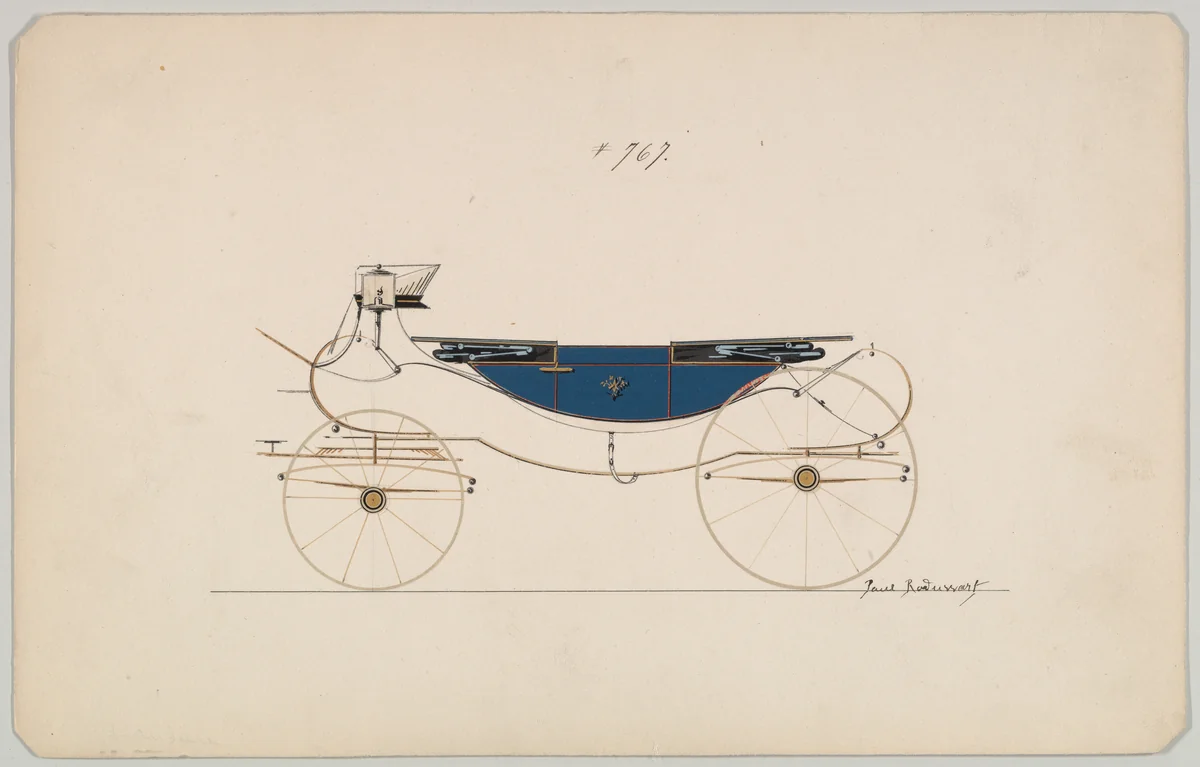 Landau #767 by Brewster & Co., drawing, 1850-1870