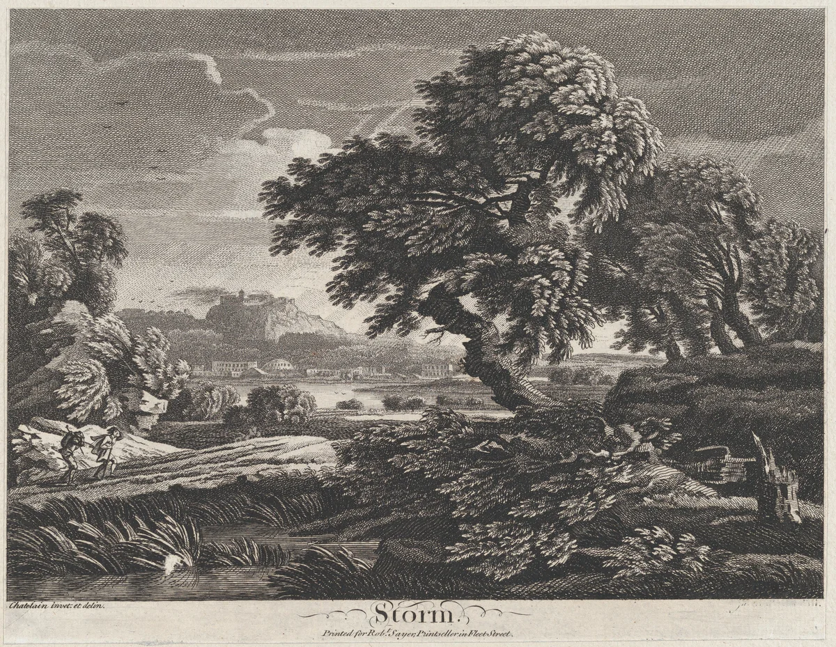 Storm by Jean Baptiste Claude Chatelain, print, 1740-1763