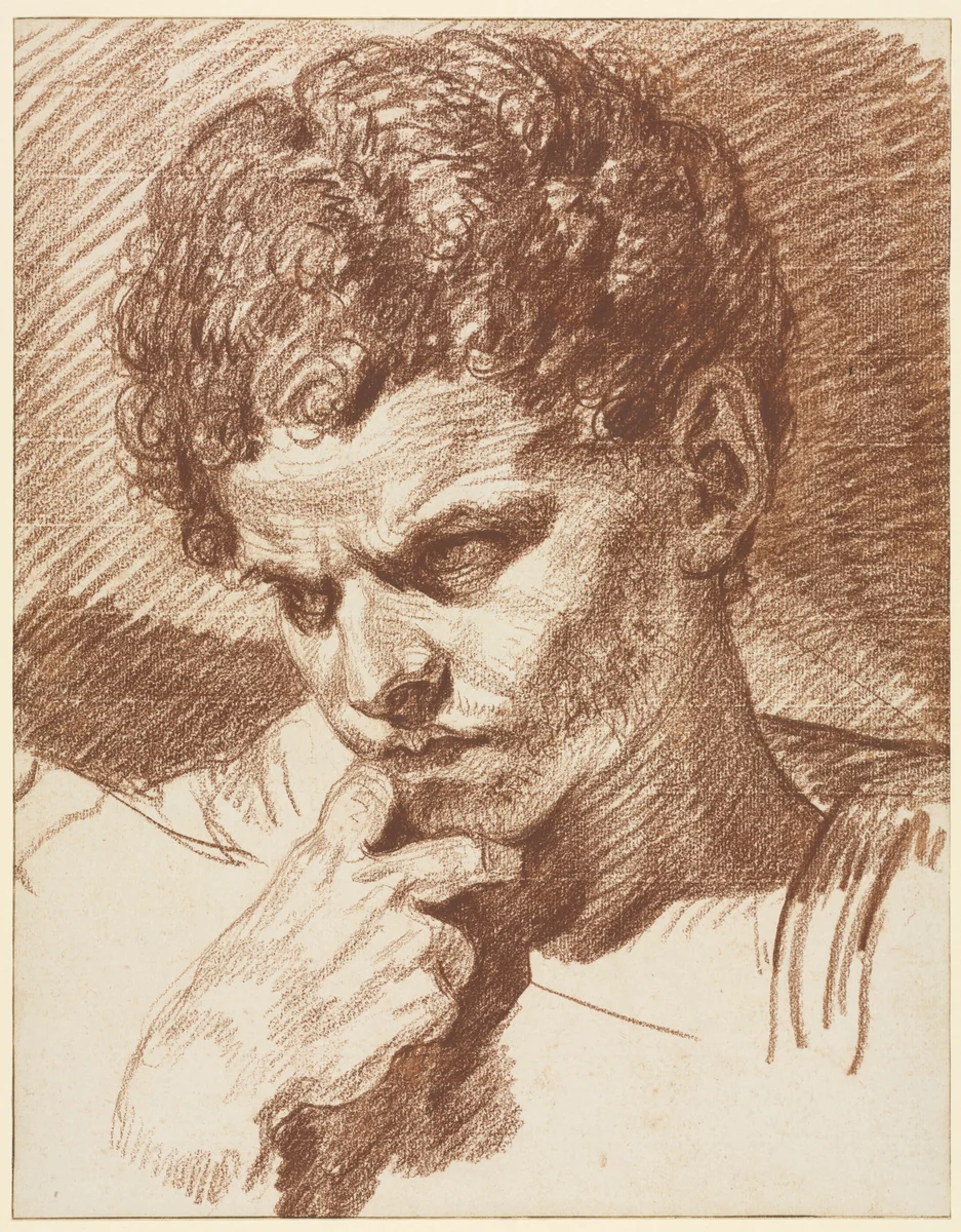 Head of Caracalla by Jean-Baptiste Greuze, drawing, 1763-1773
