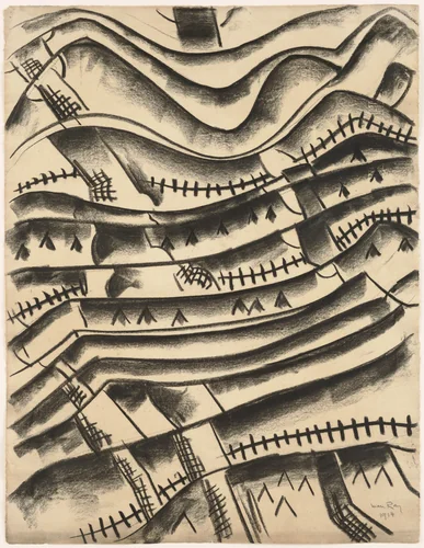 Ridgefield Landscape by Man Ray, drawing, 1914