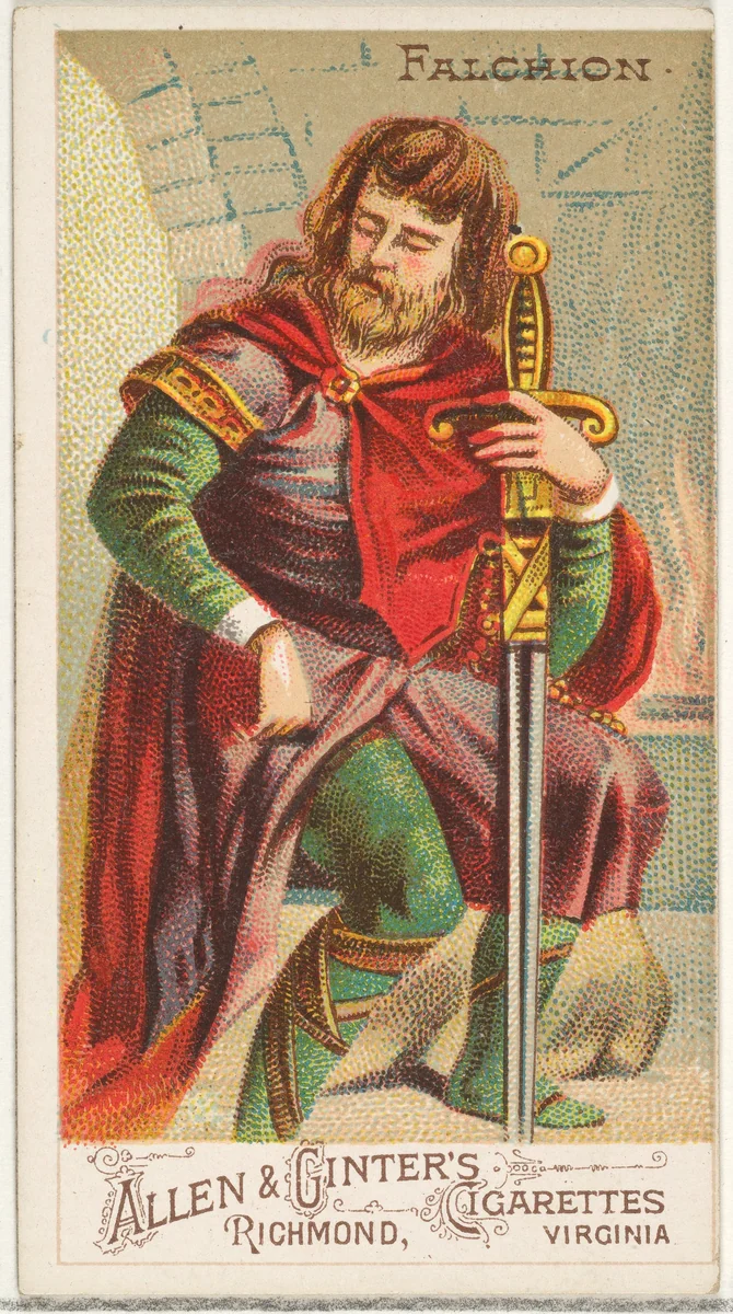 Falchion, from the Arms of All Nations series (N3) for Allen & Ginter Cigarettes Brands by Allen & Ginter, print, 1887